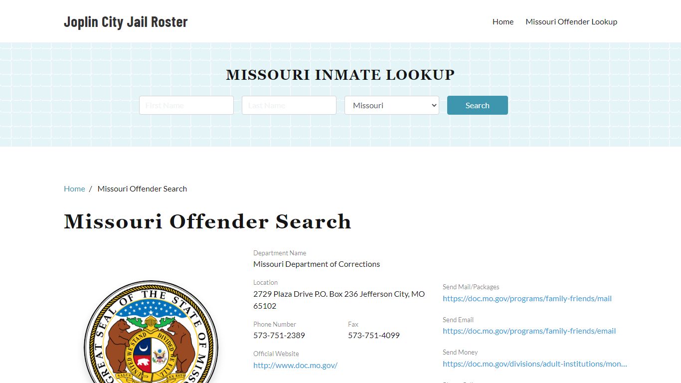 Missouri Offender Lookup, City Jail Records Search